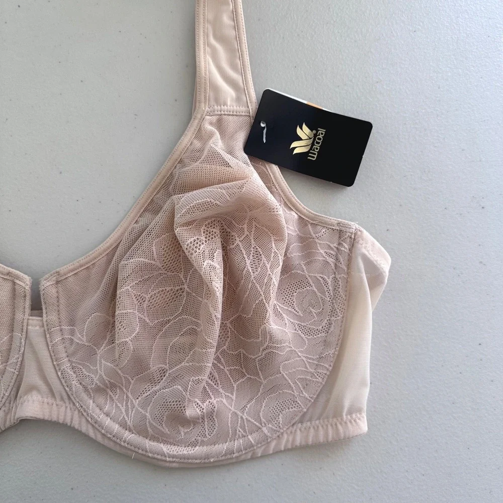 Wacoal Stark Beauty Underwire Bra Women 38DD Nude Lace Seamless NWT